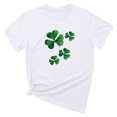 thumbnail image 4 of T-shirts de la Saint-Patrick pour Femmes Mode Col Rond Imprimé Manches Courtes T-shirt Décontracté Ample Hauts Saint-Patrick, 4 of 6
