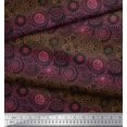 thumbnail image 3 of Soimoi Modal Satin Fabric Artistic Flower Mandala Print Fabric by Yard 42 Inch Wide, 3 of 5