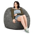 thumbnail image 1 of Jaxx Fauteuil Poire Rond de 4 Pieds avec Housse Amovible, Charbon (Ensemble de 1), 1 of 6