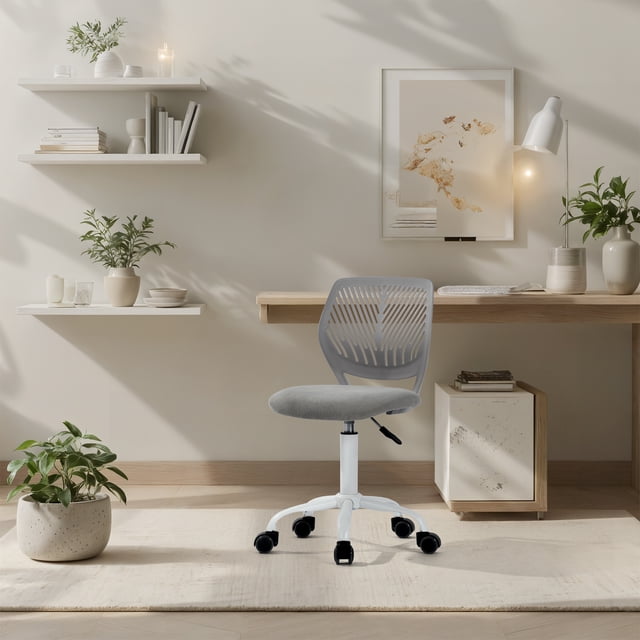 Homy Casa Swivel Crafting Chair with Height Control and Soft Seat