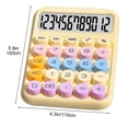 thumbnail image 3 of Mini Desktop Calculator 12-Digit LCD Display | Basic Standard Pocket Size Calculator for Home School Office Kids | Dopamine Round Keys | Battery Powered | Non-Slip Gradient Design, 3 of 6