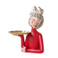 thumbnail image 4 of jifeng Girl Statue Storage Tray Resin Home Decoration Jewelry Storage Rack For Entryway Argent Bow, 4 of 8