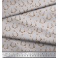 thumbnail image 2 of Soimoi Gray Poly Georgette Fabric Antler & Star Printed Fabric 1 Yard 42 Inch Wide, 2 of 5