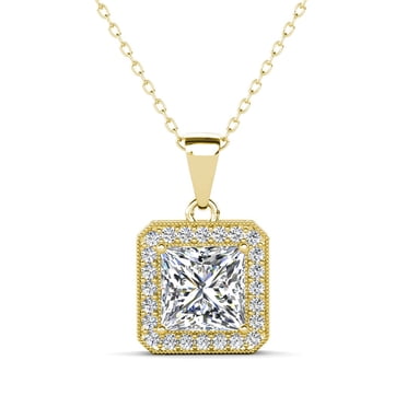 Cate & Chloe Ivy Collier Pendentif Plaqué Or Jaune 18k avec Diamants Simulés Cadeau pour Femmes