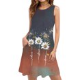 thumbnail image 2 of Ovzne Robes pour Femmes Robe pour Femme Femmes Décontractée Ample Été Robe Imprimée Sans Manches Col en V Ensemble Haut/chemise Robe de Printemps Imprimée Liquidation, 2 of 7