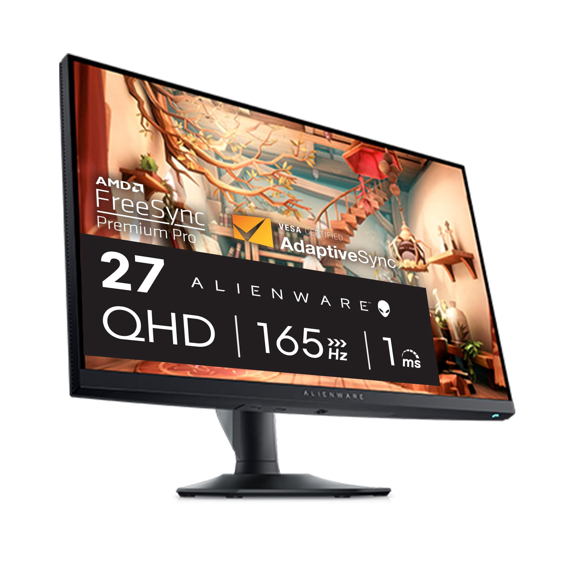 Alienware AW2724DM Gaming Monitor - 27" QHD 180Hz w Overclock, AMD FreeSync Premium Pro, NVIDIA G-SYNC, VESA Display - Black,Black/Silver