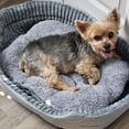 thumbnail image 3 of 1pc Pet Heaven Deluxe Oval Dog Bed, Washable Polyester with Non-Skid Bottom, Removable Mat, Double-Sided High/Low Design, All-Season Comfort for Extra Small to Large Dogs, 3 of 5