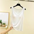 thumbnail image 2 of Débardeur pour Femme avec Soutien-Gorge Intégré, Camisoles Sans Manches pour Femmes Couleur Unie Col Rond Camisole Décontractée, Haut de Détente Doux pour Dormir pour l'Été, 2 of 9