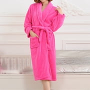 Gift TIMIFIS Pinks Mens Womens Robe Soft Plush Fleece Hooded Bathrobe Warm Lounge Robe Spa Bath Robe pring/Summer