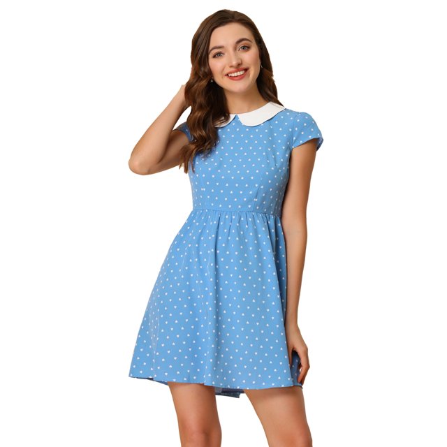 INSPIRE CHIC Robe pour Femme à Col Claudine, au-Dessus du Genou, avec Fermeture Éclair Dissimulée au Dos