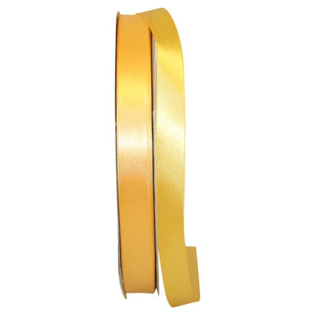 Reliant Ribbon 4950-662-03C 0.625 in. 100 Yards Double Face Satin Ribbon, Yellow Gold