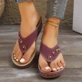 thumbnail image 1 of Gspmoly Sandales à Enfiler pour Femmes, Mode Femmes Décontractées Bout Rond Pantoufles Confort Plage Décontractées Semelle Antidérapante Chaussures Pantoufles d'Été pour Femmes Bordeaux 42, 1 of 9