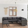 thumbnail image 1 of vidaXL 8 Piece Garden Lounge Set with Cushions Poly Rattan Grey, 1 of 5
