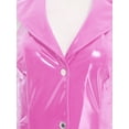 thumbnail image 4 of Jhaoyu Robe Moulante Mini en Similicuir pour Femmes, Tenue de Boîte de Nuit Brillante Effet Mouillé pour Fête et Boîte de Nuit, Rose, P, 4 of 5