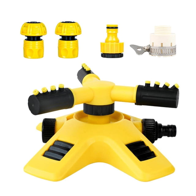 Decodeary Lawn Sprinkler Yard Sprinkler System 20mm Adjustable Rotating Arms, Features Weighted Base, Expandable, Easy to Use