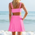 thumbnail image 4 of Kyusrd Maillots de Bain avec Jupe Deux Pièces Maillots de Bain Maillots de Bain Femmes à Carreaux Deux Pièces Maillots de Bain Bandage Maillots de Bain Col Rond Dos Nu, 4 of 9