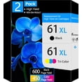 thumbnail image 1 of 61 Ink 61XL Ink Cartridges Compatible for HP 61XL 61 Ink Cartridges, for Printer Ink HP 61 Black and Color, Work for HP Envy 4500 5530 4502 4503 4504，2Pack, 1 of 8