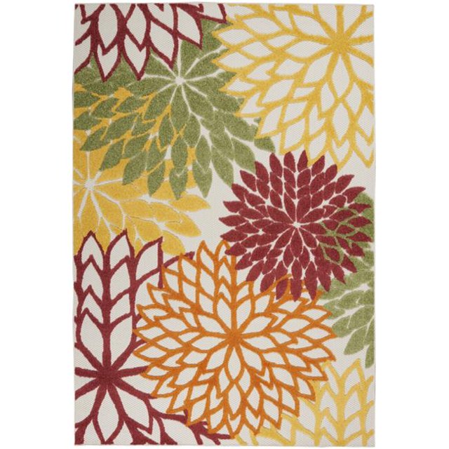 HomeRoots 384674 Tapis d'Intérieur et d'Extérieur Rouge Warm Harvest 4 x 6 Pi