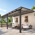 thumbnail image 1 of AECOJOY Pergola Murale 3 m x 4,8 m à Hauteur Réglable, Pergola Adossée en Métal Rigide avec Toit pour Terrasse Extérieure, 1 of 8