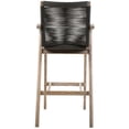 thumbnail image 3 of Brielle Outdoor Light Eucalyptus Wood and Charcoal Rope Stool, 3 of 9