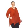 thumbnail image 2 of White Mark Tunique à Manches 3/4 pour Femmes, Taille Empire, Col en V, 2 of 6