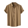 thumbnail image 1 of UVEASISHA Sales Today 2025 Mens Short Sleeve Daily Shirts Button Down Collar Casual Tops Wrinkle-Free Beach Shirt Solid Color Work Blouse, 1 of 9
