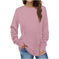 thumbnail image 1 of KIHOUT Spring Winter Womens Tops Fashion Pullover Round-Neck Long Sleeve Solid Color Blouses Sweatshirts Hoodless Tops, 1 of 6