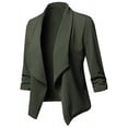 thumbnail image 1 of Hjcommed Womens Fashion Casual Solid Open Front Cardigan Long Sleeve Jacket Coat Green S, 1 of 5
