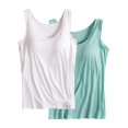 thumbnail image 4 of Womens Cotton Camisole Adjustable Camisole With Frame Bra Stretch Undershirt, 4 of 6