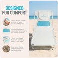 thumbnail image 4 of Ostrich The Ladies Comfort Lounger, Foldable Beach Pool Tanning Chair, White, 4 of 10
