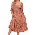 thumbnail image 2 of PEZHADA Mode d'Automne pour Femmes,Vêtements de Maternité pour Femmes,Robe Longue Décontractée et Aguichant pour Femmes Enceintes avec Petite Impression Florale en Mousseline à Col et Manches Longues, 2 of 5