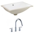 thumbnail image 1 of 20.75-in. W Rectangle Bathroom Undermount Sink Set In White - Chrome Hardware AI-22732, 1 of 8