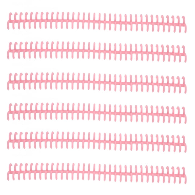 Plastic Binding Spine, Loose Leaf Rings Detachable 34 Holes 10PCS Wear And Aging Resistant With 12mm Inner Diameter For Home Or School Use Pink