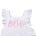 thumbnail image 3 of Newborn Girl First Birthday Outfit Ruffle Backless Jumpsuit Bodysuit, 3 of 5