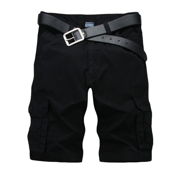 Birdeem Men Casual Solid Fashion Zipper Button Pockets Cropped Cargo Shorts