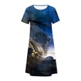 thumbnail image 5 of Robe Maxi à Manches Robe d'Été Bohème à Imprimé pour Femme Robe de Plage à Manches Courtes Robe Longueur Genou Robe à Manches Courtes en Liquidation, 5 of 5