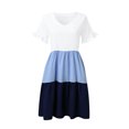 thumbnail image 5 of Ketyyh-chn99 Robes Maxi pour Femmes Décontractées Plage Robe d'Été Combinaisons Manches à Volants Shorts Robe Mini Bleu,2TG, 5 of 5