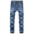 thumbnail image 3 of Birdeem Mens New Fashion Have Pockets Button Zipper Personality Denim Trend Jeans, 3 of 9