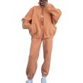 thumbnail image 1 of Innerwin Ensemble Deux Pièces Manches Longues Survêtements Jogging Couleur Unie Ensemble Décontracté Orange Rouge 2TG, 1 of 3