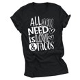 thumbnail image 1 of RKSTN Hauts pour Femmes Saint-Valentin Cœur d'Amour Lettres Imprimées Mode Blouse Confortable Hauts Tempérament Couleur Unie Col Rond Manches Courtes Hauts, 1 of 5