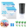 thumbnail image 1 of Sous Vide Cooking Bags - Set of 20 Reusable Vacuum Seal Bags with Air Valve for Joule and Anova Cookers | Freezer Safe Vacuum Food Storage Bags with Upgraded Electric Pump Included, 1 of 6