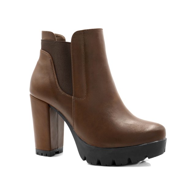 Unique Bargains Bottes Chelsea à Plateforme à Talon Haut Épais pour Femmes avec Fermeture Éclair, Couleur Brun Uni. Comporte un Bout Arrondi, des Panneaux Latéraux Élastiqués et une Fermeture Éclair Latérale pour un Enfilage Facile. Fabriquées avec une Empeigne en PU, une Semelle Extérieure en TPR et un Talon Bloc en ABS pour la Stabilité. la Conception Comprend un Talon Bloc de 4 1/8 Po, une Plateforme de 1 Po et une Semelle à Crampons Blocs pour une Adhérence Accrue. Convient aux Sorties Décontractées, aux Rendez-Vous Café Ou aux Courses de Fin de Semaine.