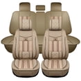 thumbnail image 1 of Maidao Car Seat Covers Leather Set for Honda for Ridgeline 2006-Present 5 Seats Waterproof Front Rear Cushion Protector with Pillow and Headrest Beige, 1 of 7