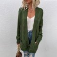 thumbnail image 4 of Cardigans pour Femmes à devant Ouvert, Manches Longues, Manteau en Tricot Torsadé avec Poches, Cardigans pour Femmes, 4 of 6