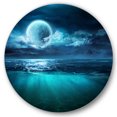 thumbnail image 2 of Designart - Romantic Moon Over Deep Blue Sea II - Nautical & Coastal Metal Circle Wall Art, 2 of 5