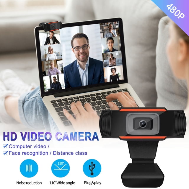 TopLLC 480P Webcam With Microphone, Manual Focus Webcam, Computer Camera Web Camera PC Webcam For Video Calling Recording Conferencing 2 MillionPixels on Clearance