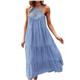 thumbnail image 2 of Robes pour Femmes Été 2024 Surdimensionné Printemps et Col Suspendu Dentelle Creuse Jupe Décontractée 50 % de Réduction Liquidation!, 2 of 7