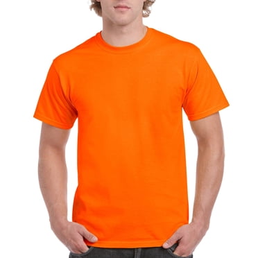Gildan Mens Ultra Cotton T-Shirt, XL, Safety Orange