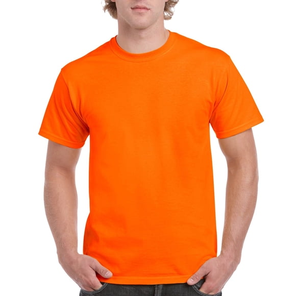 Gildan Mens Ultra Cotton T-Shirt, XL, Safety Orange