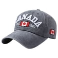 thumbnail image 2 of LILELIS Canada Baseball Cap Canada Day Embroidered Maple Leaf Flag Adjustable Hat Light Gray One Size, 2 of 8